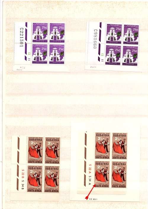 SELECTION OF UNION ,REPUBLIC OF SOUTH AFRICA 195O`S CONTROL BLOCKS (GOOD CV)