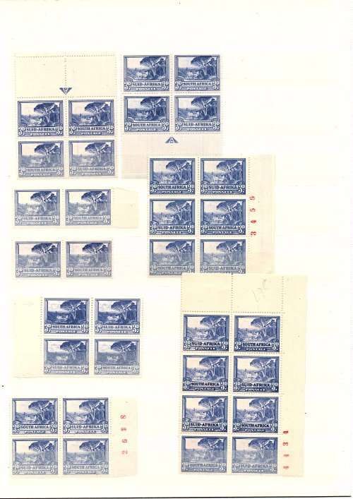 SELECTION OF UNION ,REPUBLIC OF SOUTH AFRICA 195O`S CONTROL BLOCKS (GOOD CV)