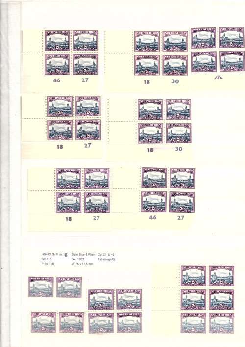 SELECTION OF UNION ,REPUBLIC OF SOUTH AFRICA 195O`S CONTROL BLOCKS (GOOD CV)