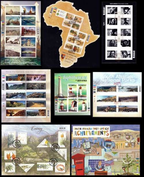 Modern RSA Self Adhesive sheetlets x 8 CTO cancelled incl P.E. cent , lighthouses etc