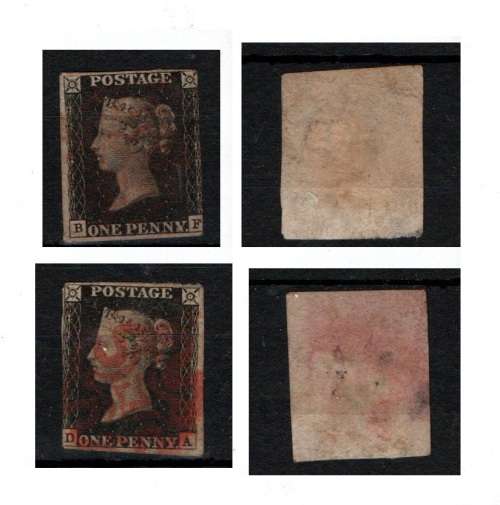 2 GOOD PENNY BLACKS SEE DESCRIPTION & SCANS FOR INFO ( HIGH CV !!! )