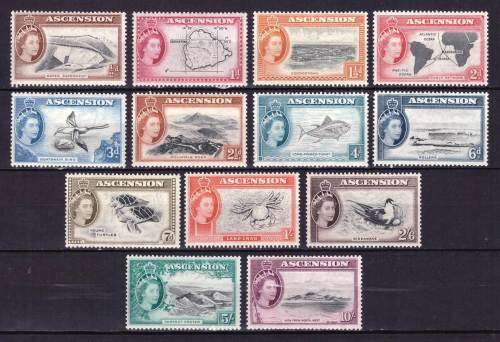 Ascension 1956 QEII full set of 13 VF Mint* CV £130 (R 2980) - SG 57/69 - Beautiful set !