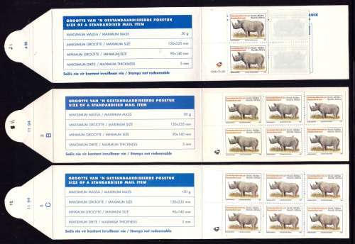 RSA Rhino Booklets x 8 - 1993 to 1998 - Mint & complete - Plenty RSA booklets Available today !