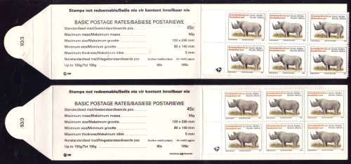 RSA Rhino Booklets x 8 - 1993 to 1998 - Mint & complete - Plenty RSA booklets Available today !