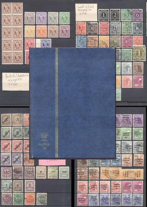 German States, Reich & occupied zones used & mint in nice small album