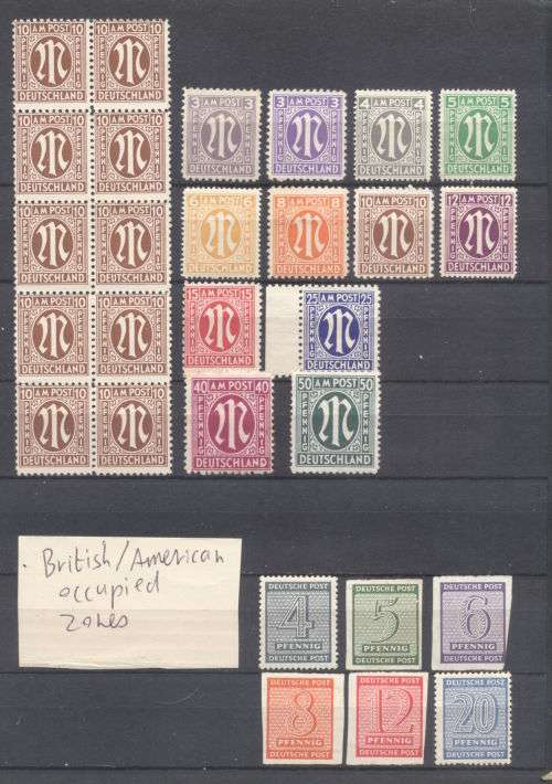 German States, Reich & occupied zones used & mint in nice small album