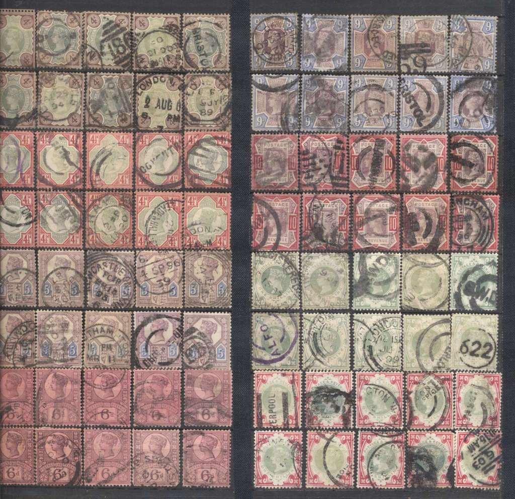 G.B. Queen Victoria issue selection (Used) - Big CV ! x10 of each value