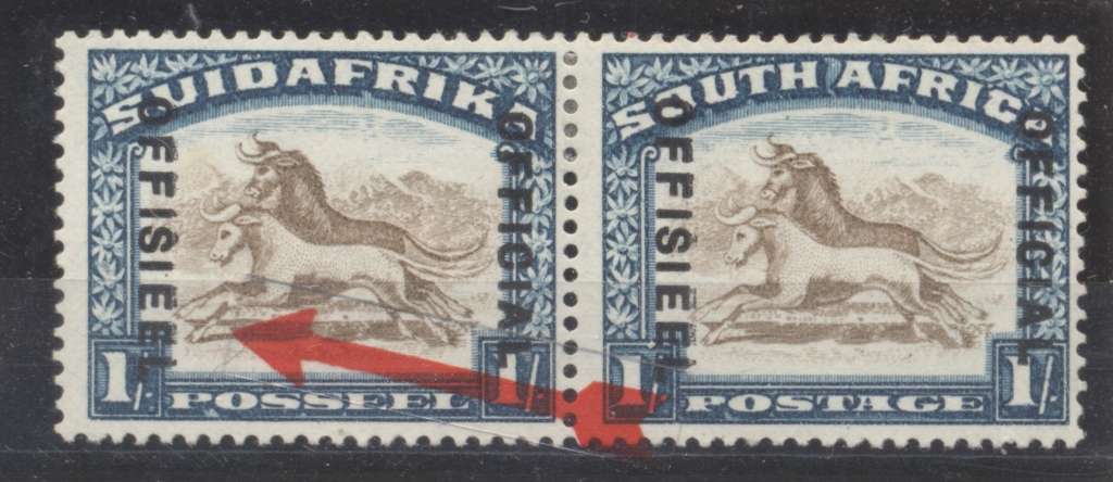 1930 CC 13 1s Official Pair Showing `Kiss Print on both Ovpts` VF Mint CV R 1000+