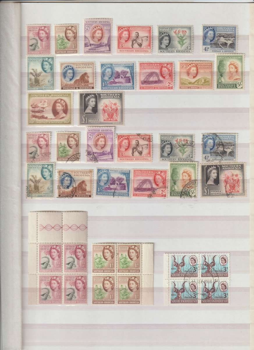 Southern Rhodesia 1953 - 1964 Selection (See Scans) Note coil stamps have paper join !!!