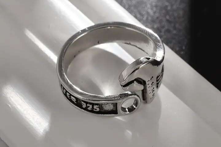 Wrench Adjustable Antique Silver Ring
