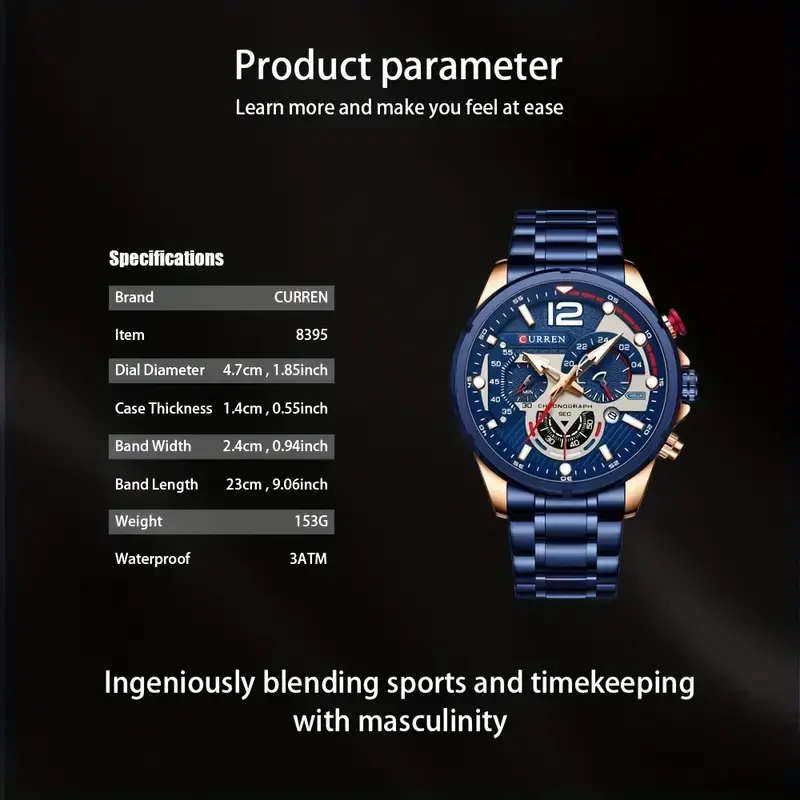 CURREN Men`s Chronograph Quartz Watch