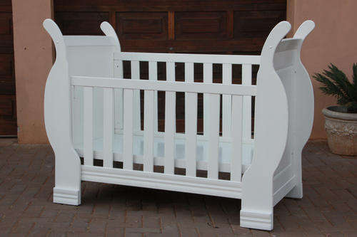 White Sleigh Cot