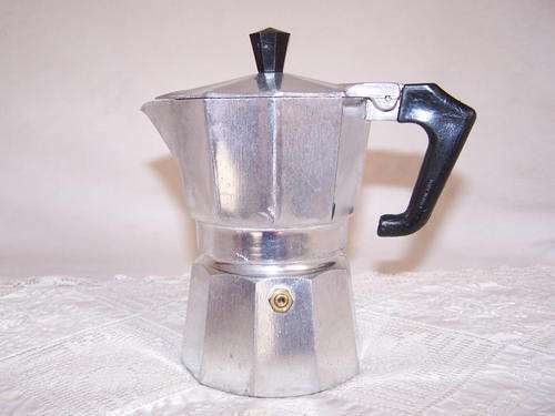 Pezz Espresso Maker, Made in Italy. 2 Demitasse, 16 cm Tall.