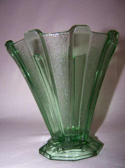 Art Deco Pressed Glass Vase