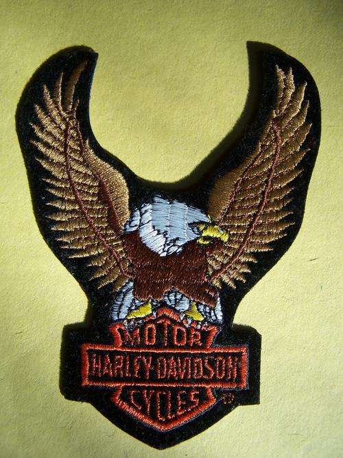 Harley-Davidson Motor Cycles Upwing Eagle Patch Iron On Emblem