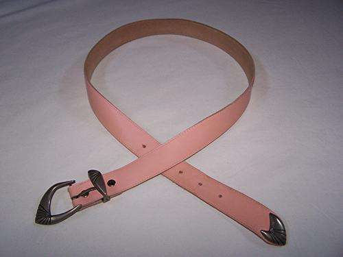 Vintage Pink Leather Belt - Size 38.