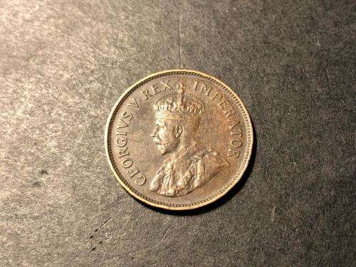 1934 South African Bronze 1/2 penny coin