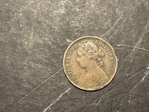 1875 British 1/4 penny coin