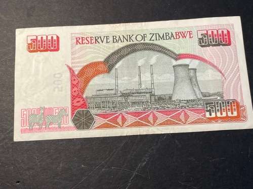 Nice Zimbabwe 500 dollar banknote