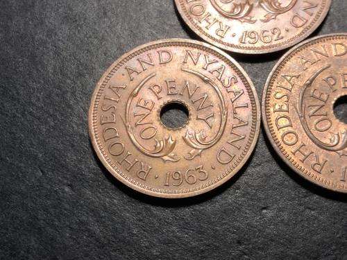 Set of 3 Very high grade Rhodesian 1 penny coins - 1958, 1962, 1963