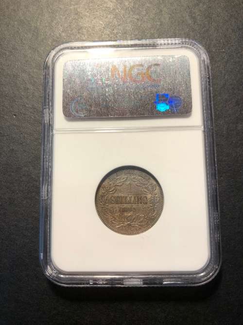 Very nice 1892 ZAR 1 shilling silver coin graded AU50 by NGC - Looks Undergraded