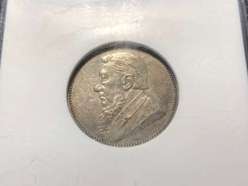 Very nice 1892 ZAR 1 shilling silver coin graded AU50 by NGC - Looks Undergraded