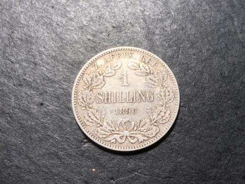 1896 ZAR 1 shilling silver coin