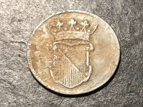 Scarce 1755 VOC half duit copper coin - 268 years old