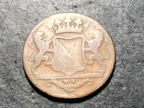 Scarce 1790 VOC double duit (2 duit) copper coin - 233 years old