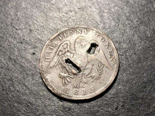 1815 Dated Canadian half penny copper token