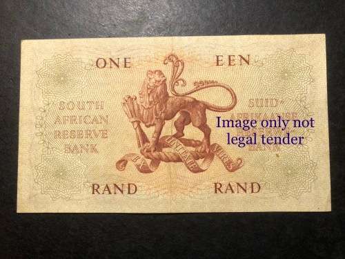 Crisp 1961 E/A MH de Kock large R1 banknote - No pinholes or edge tears