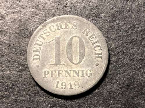 Nice 1918 Deutsches Reich (Germany) 10 pfennig Zinc coin