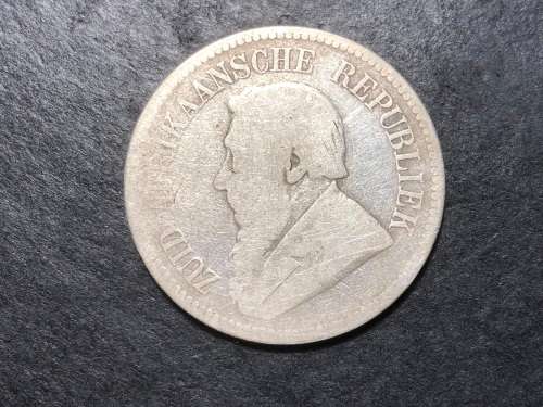 Well circulated 1892 ZAR Silver Half crown coin - First year of issue