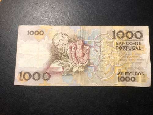 Nice 1988 Portuguese 1000 Escudos Banknote