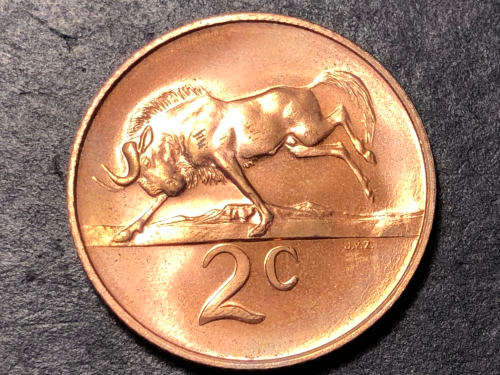 Brilliant Proof 1966 RSA 2 Cent coin