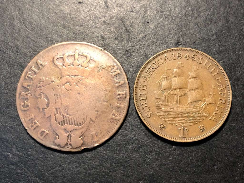 Rare 1796 Portuguese 20 Reis large Crown-sized copper coin - Queen Mary I