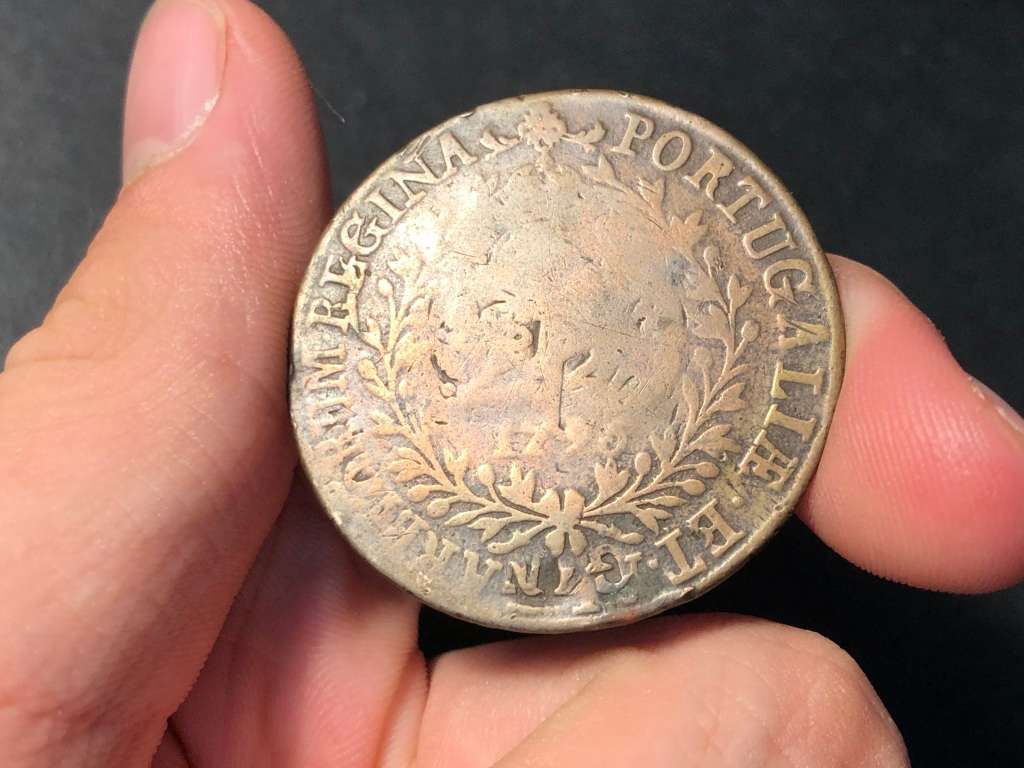 Rare 1796 Portuguese 20 Reis large Crown-sized copper coin - Queen Mary I