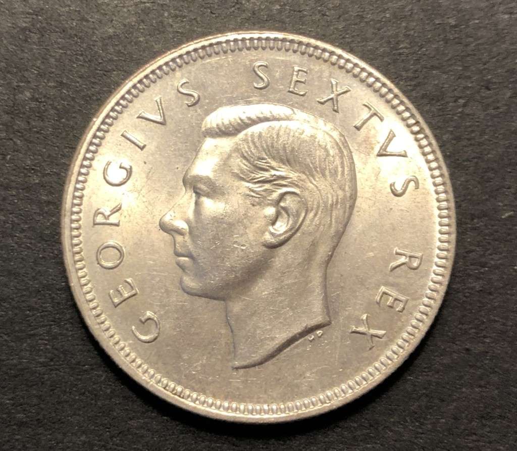 Brilliant AU+/UNC 1952 SA Union Silver 2 Shilling coin
