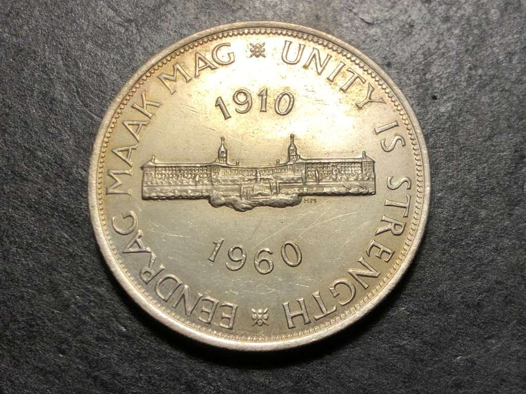 UNC 1960 Union of South Africa 5 shillings coin