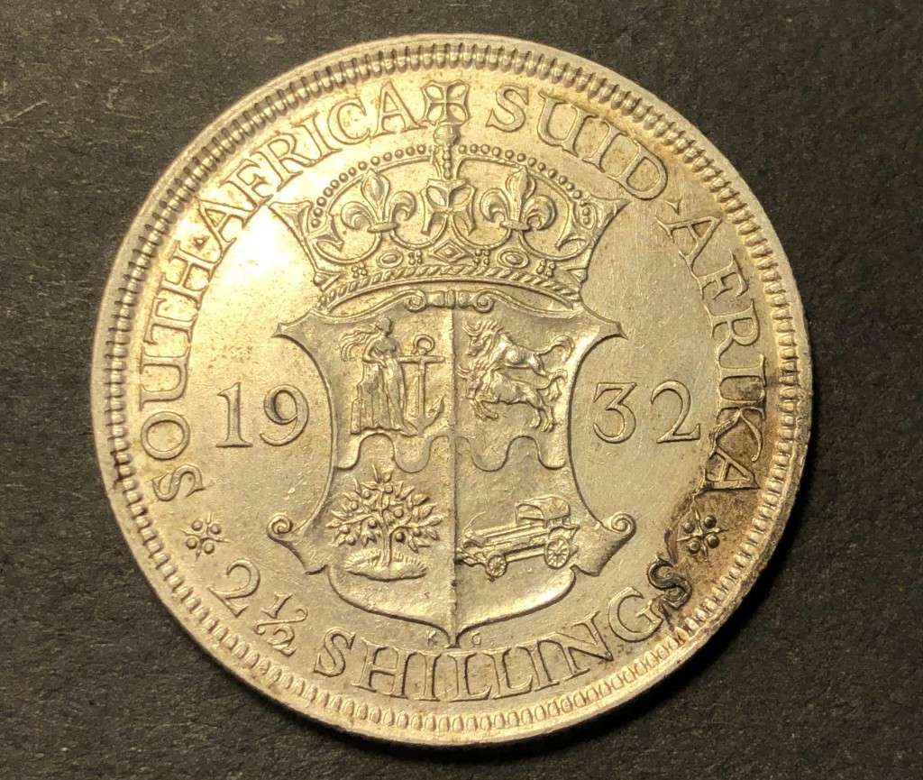 Scarce 1932 SA Union silver 2 ½ shillings (half crown)