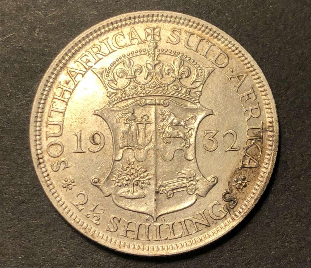 Scarce 1932 SA Union silver 2 ½ shillings (half crown)