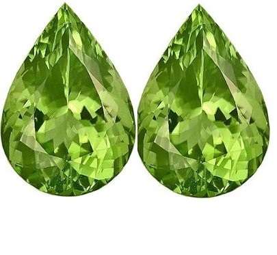 PAIR OF NATURAL GREEN INTENSE PEAR SHAPE PERIDOT, 2.70CT!!