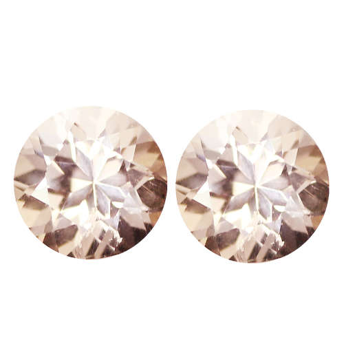 NATURAL MORGANITE ROUND SHAPE STUNNING PAIR 1.62 CT!!
