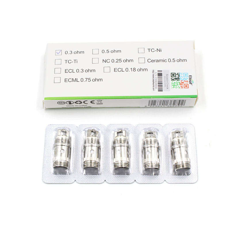 5pcs 5 Pack Eleaf EC Coil Head iJust S iJust 2 Melo 3 iStick Pico Coils Atomizer 0.3ohm 0.5ohm