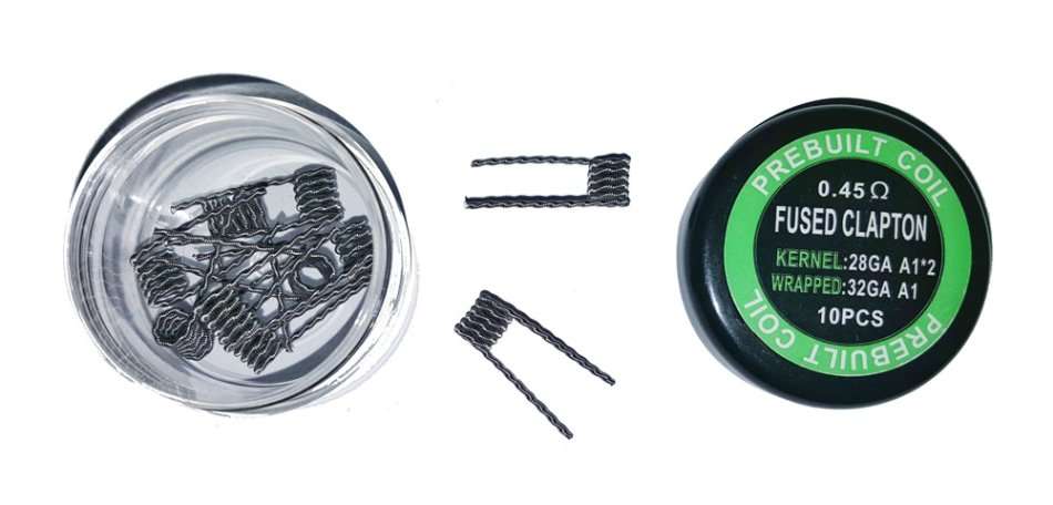10pcs Prebuilt Kanthal A1 Fused Clapton Coil 0.45ohm Resistance Wire  RDA RDTA RBA RTA Mech Mod Coil