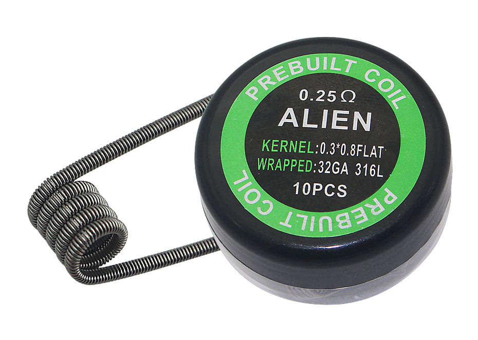 10pcs Prebuilt SS316 ALIEN Coil 0.25ohm Resistance Wire RDA RDTA RBA RTA E Cigarette Mech Mod Coil