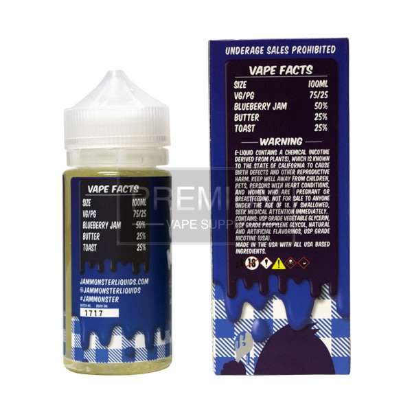 Blueberry 100ml by Jam Monster Eliquids 3mg E-liquid / Vape Juice/ Smoke Juice 100ml 3mg