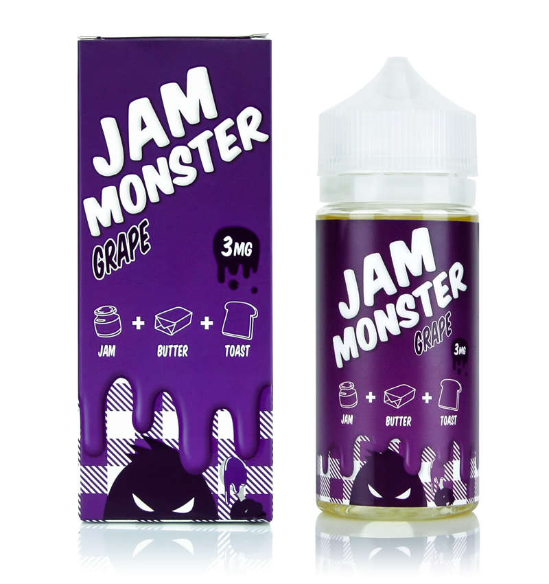 Grape 100ml by Jam Monster Eliquids 3mg E-liquid / Vape Juice/ Smoke Juice 100ml 3mg