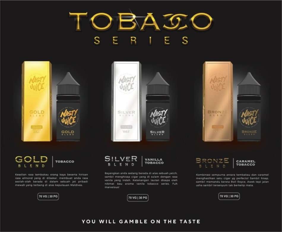 Nasty Juice Tobacco Series - Bronze Blend- E-liquid/Vape Juice/Smoke Juice 60ml 3mg