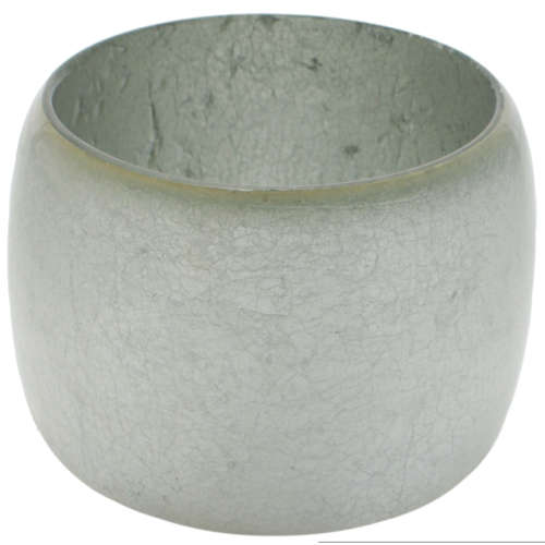 ZSISKA RESIN 2" WIDE PURE SILVERLEAF BANGLE.